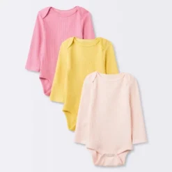 Baby Girls' 3pk Long Sleeve Waffle Bodysuit - Cloud Island™ Pink -Cloud Island™ GUEST 0519e5ad 7837 43db a325 09c5dbddd3a9