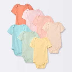 Baby 7pk Short Sleeve Bodysuit - Cloud Island™ Turquoise Blue -Cloud Island™ GUEST 153ba0b3 3311 468e a375 d8b5cc67691c