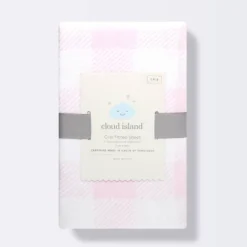 Polyester Rayon Jersey Fitted Crib Sheet - Cloud Island™ Pink Gingham -Cloud Island™ GUEST 20b2b27f 34e5 4678 9c07 0ebbb79cbcf2