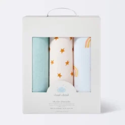 Muslin Swaddle Blankets Rainbows - Cloud Island™ Green 3pk -Cloud Island™ GUEST 224d8131 83b7 4591 832e bb8fc4e51545