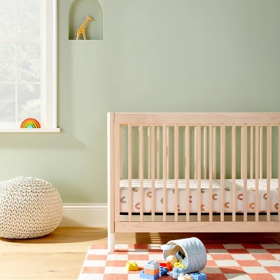 Polyester Rayon Fitted Crib Sheet - Rainbows - Cloud Island™ 3 Polyester Rayon Fitted Crib Sheet - Rainbows - Cloud Island™