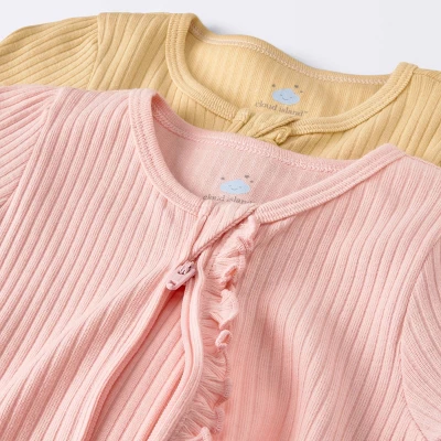 Baby 2pk Basic Wide Rib Romper - Cloud Island™ Pink 4 Baby 2pk Basic Wide Rib Romper - Cloud Island™ Pink - Image 2