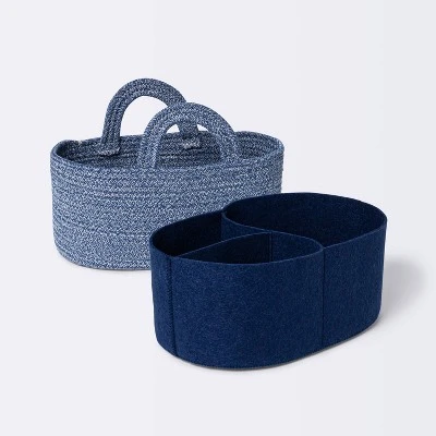 Coiled Rope Diaper Caddy With Dividers - Cloud Island™ Navy 4 Coiled Rope Diaper Caddy With Dividers - Cloud Island™ Navy - Image 2