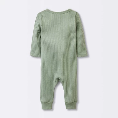 Baby 2pk Basic Wide Rib Romper - Cloud Island™ Green 2 Baby 2pk Basic Wide Rib Romper - Cloud Island™ Green
