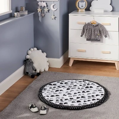 Round Activity Playmat Scallop - Cloud Island™ Black/White 3 Round Activity Playmat Scallop - Cloud Island™ Black/White