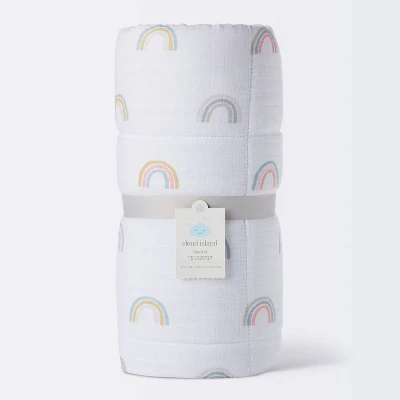 Muslin Quilt Baby And Toddler Blanket - Rainbow - Cloud Island™ 5 Muslin Quilt Baby And Toddler Blanket - Rainbow - Cloud Island™ - Image 3