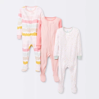 Baby Girls' 3pk Zip-Up Sleep N' Play - Cloud Island™ Pink 6 Baby Girls' 3pk Zip-Up Sleep N' Play - Cloud Island™ Pink - Image 4