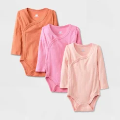 Baby Girls' 3pk Side Snap Long Sleeve Bodysuit - Cloud Island™ Pink -Cloud Island™ GUEST 9ad4665d e5ea 4497 a0b8 dec2bec263f5