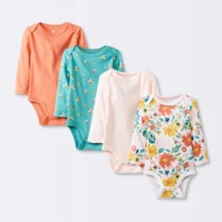 Baby Girls' 4pk Long Sleeve Bodysuit - Cloud Island™ Floral -Cloud Island™ GUEST a26d0fc4 a22a 4ecb a6cb 9b713d268e3f