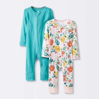 Baby Girls' 2pk Zip Romper - Cloud Island™ 7 Baby Girls' 2pk Zip Romper - Cloud Island™ - Image 5