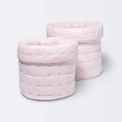 Quilted Gauze Medium Round Storage Bin - Cloud Island™ Pink Stripe 7 Quilted Gauze Medium Round Storage Bin - Cloud Island™ Pink Stripe -Cloud Island™ GUEST ac06777e 2a05 4350 b393 154caf98aaa3