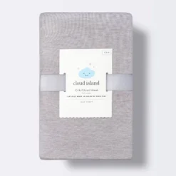 Polyester Rayon Fitted Crib Sheet - Solid Gray - Cloud Island™ -Cloud Island™ GUEST b5cc95ad 4e8b 4b2e 84c0 7c6333c470a8
