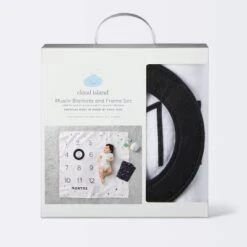 Milestone Swaddle Baby Blanket With Felt Frame - Black And White - Cloud Island™ -Cloud Island™ GUEST c94e4c1c 28ae 4b15 aa28 986934d74d3a