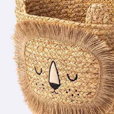 Braided Water Hyacinth Medium Round Storage Basket - Lion - Cloud Island™ 4 Braided Water Hyacinth Medium Round Storage Basket - Lion - Cloud Island™ - Image 2