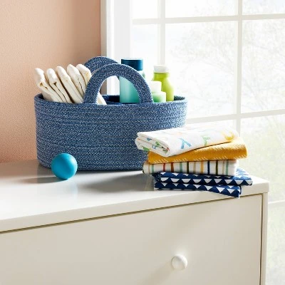 Coiled Rope Diaper Caddy With Dividers - Cloud Island™ Navy 3 Coiled Rope Diaper Caddy With Dividers - Cloud Island™ Navy