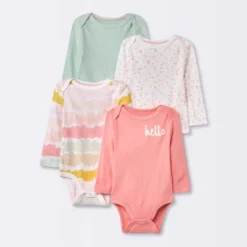 Baby Girls' 4pk Long Sleeve Bodysuit - Cloud Island™ Floral -Cloud Island™ GUEST d6cf913a 1dd8 417e a034 f2d2d36d4303