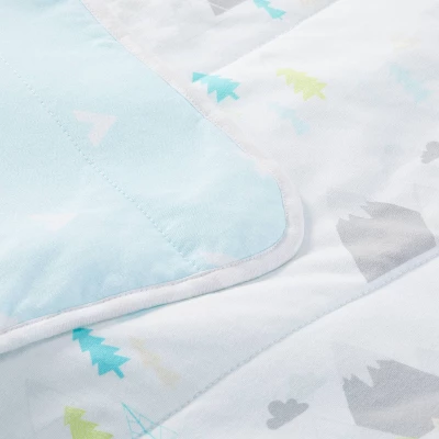 Jersey Knit Reversible Blanket Adventure Awaits - Cloud Island™ - Light Blue 4 Jersey Knit Reversible Blanket Adventure Awaits - Cloud Island™ - Light Blue - Image 2
