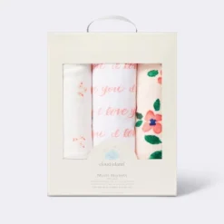 Muslin Swaddle Blanket In Bloom - Pink - 3pk - Cloud Island™ -Cloud Island™ GUEST f158480b ec14 415c a271 88ae9666a492