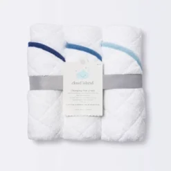Changing Pad Liner White With Blue Edge - Cloud Island™ 3pk -Cloud Island™ GUEST f7a275d1 4928 4987 b2b5 bf1f4ebc764b