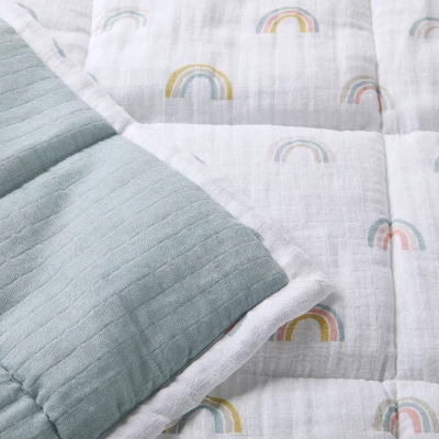 Muslin Quilt Baby And Toddler Blanket - Rainbow - Cloud Island™ 4 Muslin Quilt Baby And Toddler Blanket - Rainbow - Cloud Island™ - Image 2